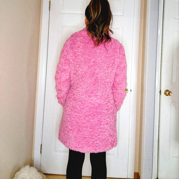FUCHSIA FAUX SUEDE GUESSS E COAT - Picture 5 of 9